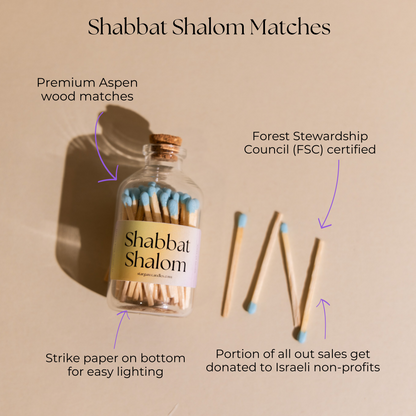 Shabbat Shalom Match Jar - Arctic Blue