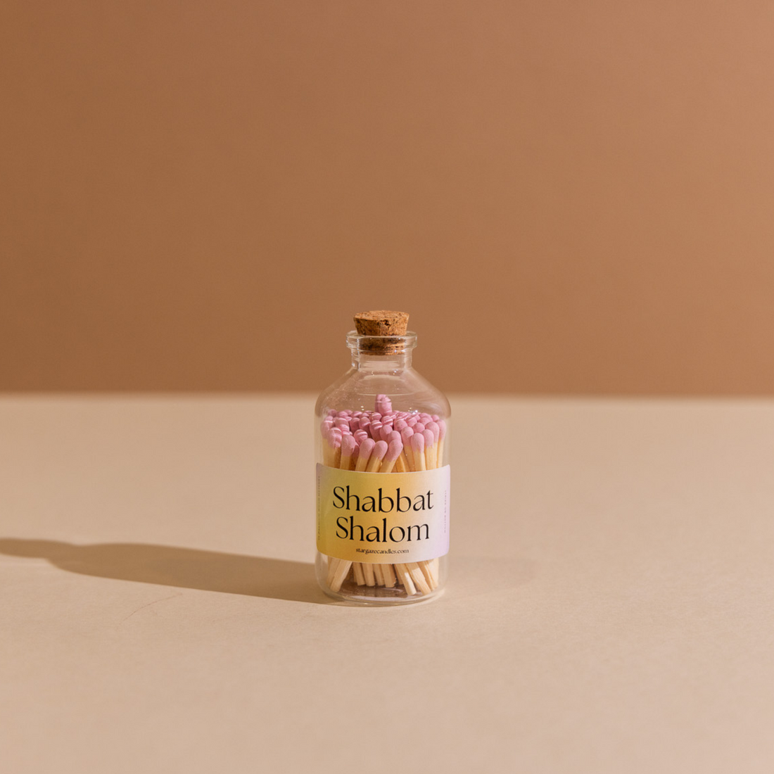 Shabbat Shalom Match Jar - Blush Pink