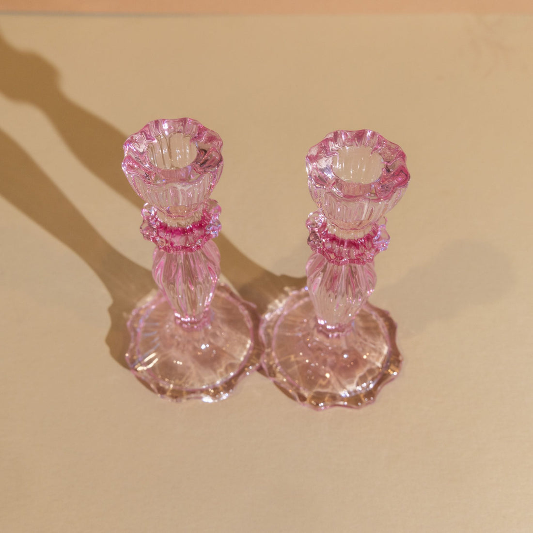 Glass Candle Holders - Blush