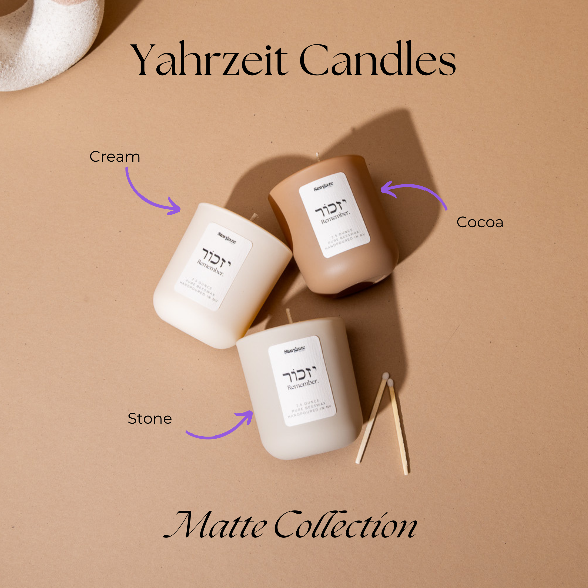 Matte Yahrzeit 24 Hour Candle