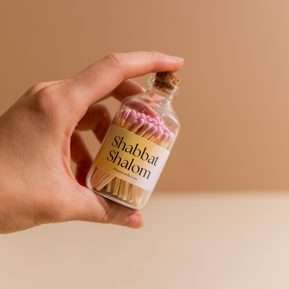 Shabbat Shalom Match Jar - Blush Pink