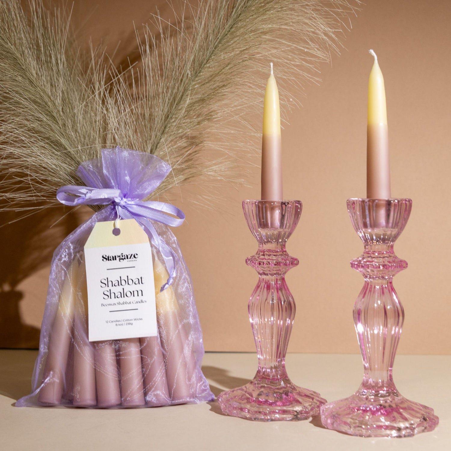 Glass Candle Holders - Blush