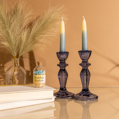 Shabbat Shalom Match Jar - Arctic Blue