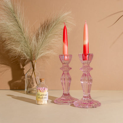Glass Candle Holders - Blush