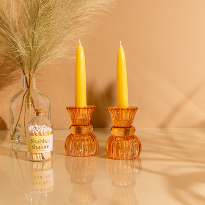 Two Sided Glass Candle Holders - Sunset